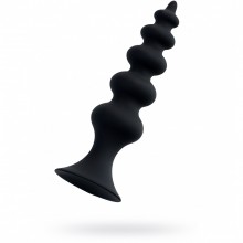 Черная анальная елочка на присоске «POPO Pleasure by Toyfa Indi», водонепроницаемая, силикон, общая длина 11.5 см, максимальный диаметр 2.9 см, 731425, цвет черный, длина 11.5 см., со скидкой