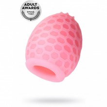 Розовый мастурбатор «A-Toys Pufl» с рельефной поверхностью с двух сторон, ТРЕ, длина 6 см, диаметр 2,7 см, Toyfa 763015, длина 6 см., со скидкой