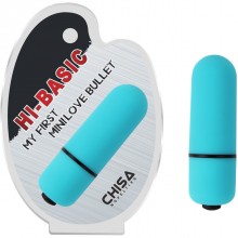 Голубая вибро-пуля «My First Mini Love Bullet» с 7 режимами вибрации, Chisa CN-390900312, бренд Chisa Novelties, из материала пластик АБС, длина 5.5 см., со скидкой