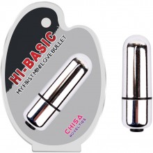 Серебристая вибро-пуля «My First Mini Love Bullet» с 7 режимами вибрации, Chisa CN-390900110, из материала пластик АБС, цвет серебристый, длина 5.5 см.