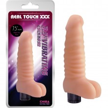 Вибратор «Vibrating Cock No.02», телесного цвета, CN-101851243, бренд Chisa Novelties, коллекция Real Touch XXX, длина 18.5 см.