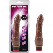 Вибратор «Vibe Cock Brown», цвет мулат, с вибрацией, CN-101886206, бренд Chisa Novelties, из материала TPE, коллекция Real Touch XXX, длина 19.5 см.