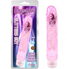 Вибратор «Glitters Boy Pink», цвет нежно розовый, с мультискоростным режимом, CN-131834270, бренд Chisa Novelties, из материала TPE, длина 23.5 см.