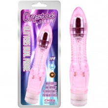 Вибратор «Glitters Dual Probe Pink», розового цвета, необычной формы, CN-131848260, бренд Chisa Novelties, из материала TPE, длина 21 см., со скидкой
