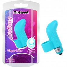 Насадка на палец «MisSweet Finger Vibe Blue», цвет голубой, CN-371312211, бренд Chisa Novelties, из материала силикон, коллекция Mis Sweet, длина 7.4 см.