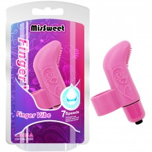 Насадка на палец «MisSweet Finger Vibe Pink»,цвет розовый, CN-371312210, из материала силикон, коллекция Mis Sweet, длина 7.4 см.