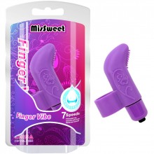 Насадка на палец «MisSweet Finger Vibe Purple», цвет фиолетовый, CN-371312212, длина 7.4 см.