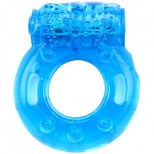 Виброкольцо «Reusable Cock Ring», цвет голубой, CN-400330602, бренд Chisa Novelties, из материала TPR, длина 4 см.