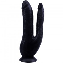 Фаллоимитатор «Dark Magic Dual Penis Black», для двойного проникновения, цвет черный, CN-711784647, длина 20.2 см.