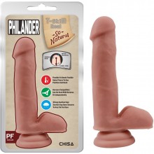 Фаллоимитатор двухслойный с гибким стержнем «Philander Flesh» телесного цвета, Chisa CN-711707827, бренд Chisa Novelties, длина 18 см.