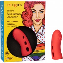 Вибронасадка на палец «Mini Marvels Marvelous Arouser», красного цвета, SE-4409-55-3, бренд CalExotics, из материала силикон, цвет оранжевый, длина 10.25 см.