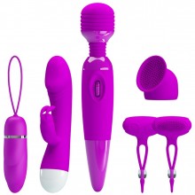 Набор игрушек «Purple Desire», фиолетового цвета, 5 в 1, все для горячего секса, BW-012012, бренд Baile, из материала силикон, со скидкой