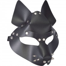 Черная маска Бдсм «Wolf» с шипами, Sitabella 3416-1, из материала кожа, со скидкой