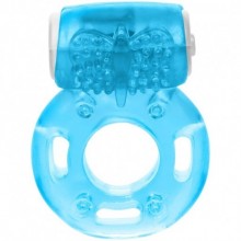 Эрекционное виброкольцо «FOIL PK VIB RG», голубого цвета, с вибрацией, SE-8000-45-3, бренд CalExotics, из материала TPE, со скидкой