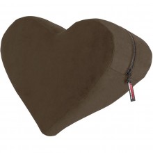 Подушка для любви малая в виде сердца «Heart Wedge», кофейный вельвет, Liberator 16042544, цвет коричневый, длина 33 см., со скидкой