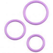 Набор из 3 эрекционных колец из силикона «Magnum Force Cock Ring», цвет фиолетовый, Chisa CN-240301779, цвет сиреневый, со скидкой