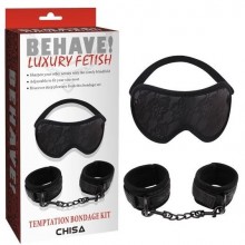 БДСМ набор из маски и наручников «Temptation Bondage Kit», цвет черный, Chisa Novelties CN-632106312