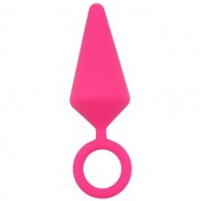 Розовая анальная пробка с кольцом «Candy Plug L», общая длина 13.2 см, максимальный диаметр 4 см, Chisa CN-101495465, коллекция Sweet Breeze, длина 13.2 см.