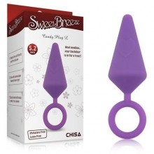 Фиолетовая анальная пробка с кольцом «Candy Plug L» с сердечками на поверхности, общая длина 13.2 см, Chisa CN-101495469, бренд Chisa Novelties, длина 13.2 см.
