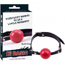Кляп-шарик красного цвета «Ball Gag», Chisa CN-374181929, из материала пластик АБС, диаметр 4 см., со скидкой