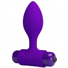 Втулка анальная «Pretty Love Vibra Butt Plug» с вибрацией, цвет фиолетовый, диаметр 2.7 см, Baile BI-040077-1, из материала силикон, длина 8.6 см.