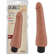 Реалистичный вибратор «T-Skin Real Flirtation Latin», цвет мулат, Chisa Novelties CN-711702389, из материала TPE, длина 24 см.