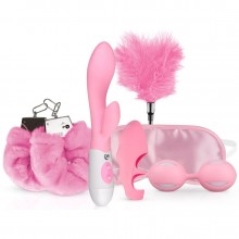 Подарочный набор для любовных игр «Sex Toys I Love Pink Gift Box», нежно-розовый, EDC LBX104, бренд EDC Collections, из материала силикон, длина 20 см.
