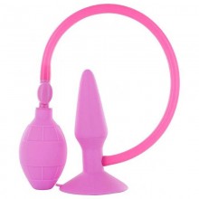 Розовая анальная пробка с расширением «Inflatable Butt Plug Small», рабочая длина 8 см, Seven Creations Y0010R40PGACN, цвет розовый, длина 10 см., со скидкой
