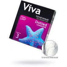 Точечные презервативы «Viva», 3 шт, латекс, длина 18.5 см, 601, бренд CPR GmbH, длина 18.5 см.