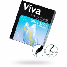 Ультратонкие презервативы «Viva», 3 шт, латекс, длина 18.5 см, 591, бренд CPR GmbH, длина 18.5 см., со скидкой