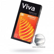 Презервативы «Viva Ребристые» с ребристой поверхностью, 12 шт, латекс, длина 18.5 см, 661, со скидкой