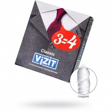 Классические презервативы «Vizit Classic», 3 шт, латекс, длина 18 см, 241, со скидкой