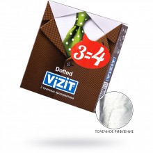 Точечные презервативы «Vizit Dotted», 3 шт, латекс, длина 18 см, 251, бренд CPR GmbH, длина 18 см.