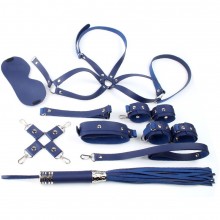 Синий набор БДСМ-девайсов «Bandage Kits», Vandersex N-H324-B, из материала искусственная кожа