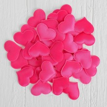 Набор ярко-розовых декоративных сердец, 50 шт., Сима-ленд 1195953, из материала ткань, со скидкой