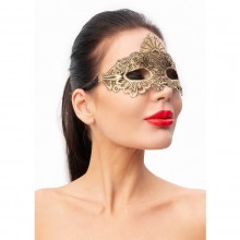 Карнавальная маска с завязками из атласных лент, золотистая, Джага-Джага 963-51 BX DD