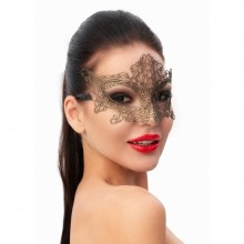 Карнавальная маска с ажурным плетением, золотистая, Джага-Джага 963-53, из материала полиэстер