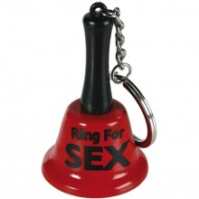 Колокольчик-брелок сувенирный «Ring for sex», красно-черный, Orion 7000880000, из материала металл, длина 6.5 см., со скидкой