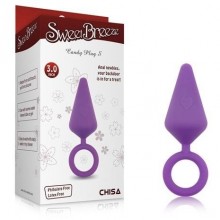 Анальная втулка коническая с кольцом «Candy Plug S», фиолетовая, рабочая длина 4.5 см, Chisa CN-101463549, бренд Chisa Novelties, из материала силикон, длина 7.6 см.