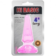 Пробка анальная с ограничителем «Sassy anal plug 4», цвет розовый, длина 10.4 см, диаметр 3.2 см, Chisa Novelties CN-331424110, из материала ПВХ, коллекция Hi-Basic, длина 10.4 см.
