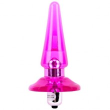 Анальная пробка конусовидная с вибрацией «Nicoles Vibro Plug», цвет розовый, Chisa Novelties CN-371410500, длина 12.5 см.