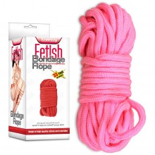 Веревка для любовных игр «Fetish Bondage Rope», длина 10 м., розовая, LoveToy FT-001A-03, 10 м., со скидкой