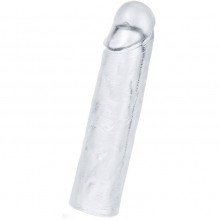 Насадка-удлинитель на пенис увеличивает на 2.5 см, «Flawless clear», LoveToy LV314013, из материала TPE, цвет прозрачный, длина 15.5 см., со скидкой