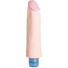 Реалистичный вибратор для женщин «Vibro Realistic Cock Dildo» с рельефным стволом, телесный, общая длина 19 см, Vandersex VA-VRD-614-Flesh, из материала TPE, длина 19 см., со скидкой