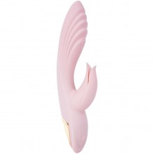 Вибратор с клиторальным отростком бутоном «Classic Kiss», цвет розовый, длина 24 см, Vandersex VA-RV-CK-Pink, длина 24 см.