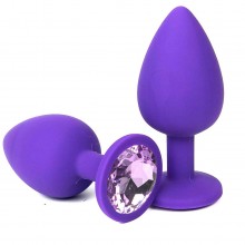 Фиолетовая анальная пробка «Vander с сиреневым кристаллом, длина 9.5 см, диаметр 4 см, Vandersex 122-3FLIL, длина 9.5 см., со скидкой