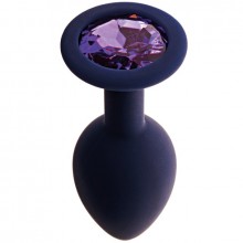 Анальная пробка с кристаллом «Gamma», цвет фиолетовый, размер L, Le Frivole Costumes 06135 L, из материала силикон, длина 9.4 см., со скидкой
