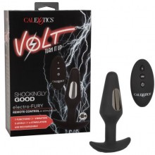 Перезаряжаемая анальная пробка с электростимуляцией «Volt Electro-Fury», черная, California Exotic Novelties SE-4310-30-3, бренд CalExotics, из материала силикон, длина 12.75 см., со скидкой
