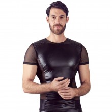 Черная мужская футболка с сеткой «Nek», размер XL, Orion 21614001731, из материала полиэстер, со скидкой