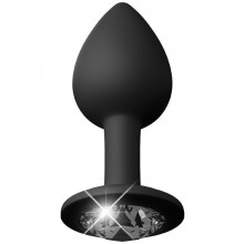 Необычные трусики с анальной пробкой «Hookup Panties Crotchless Secret Gem», цвет черный, PipeDream 4826-23 PD, длина 7.1 см., со скидкой